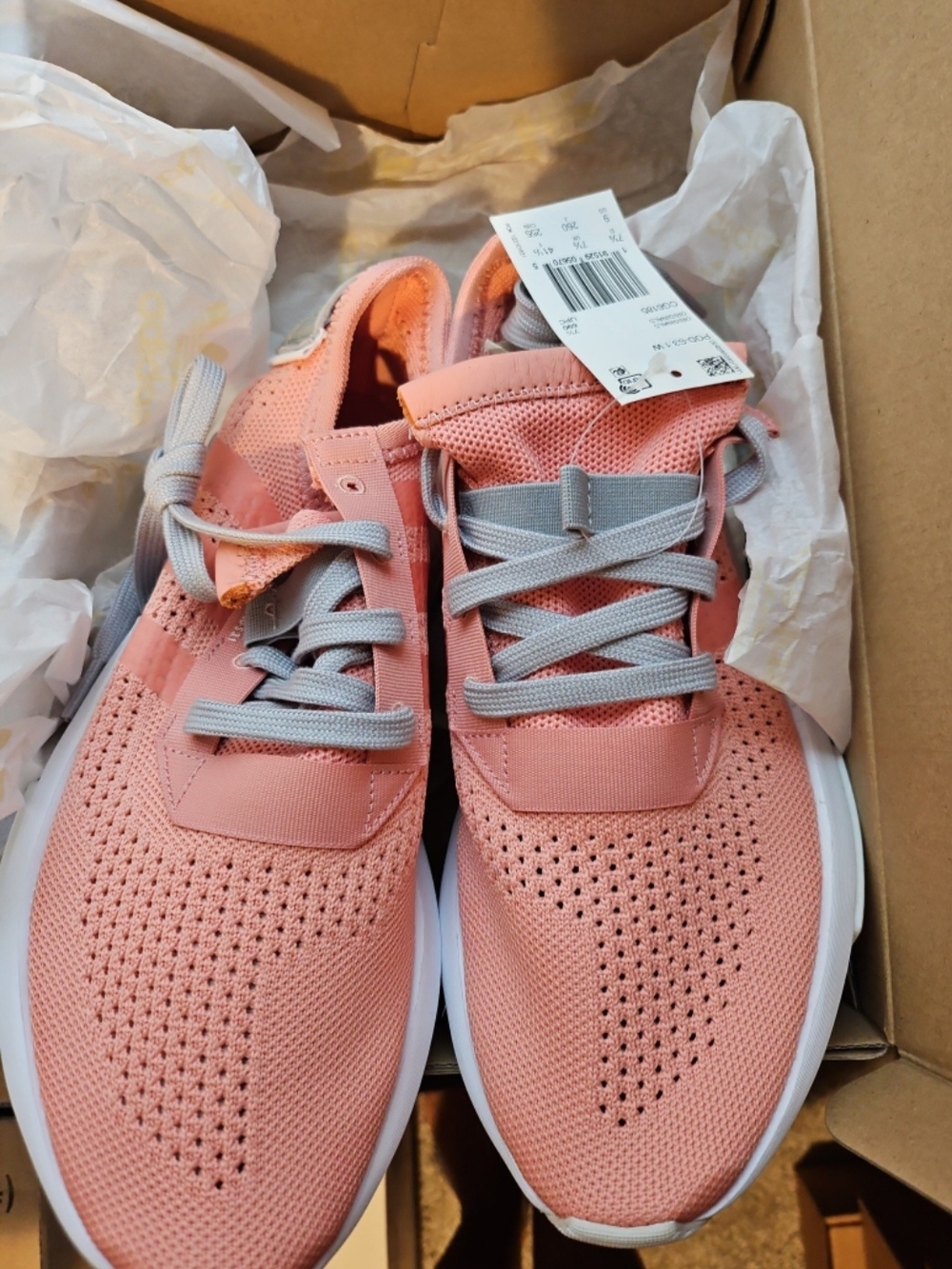 adidas Women’s Coral Knit Athletic Shoes with Gray Laces